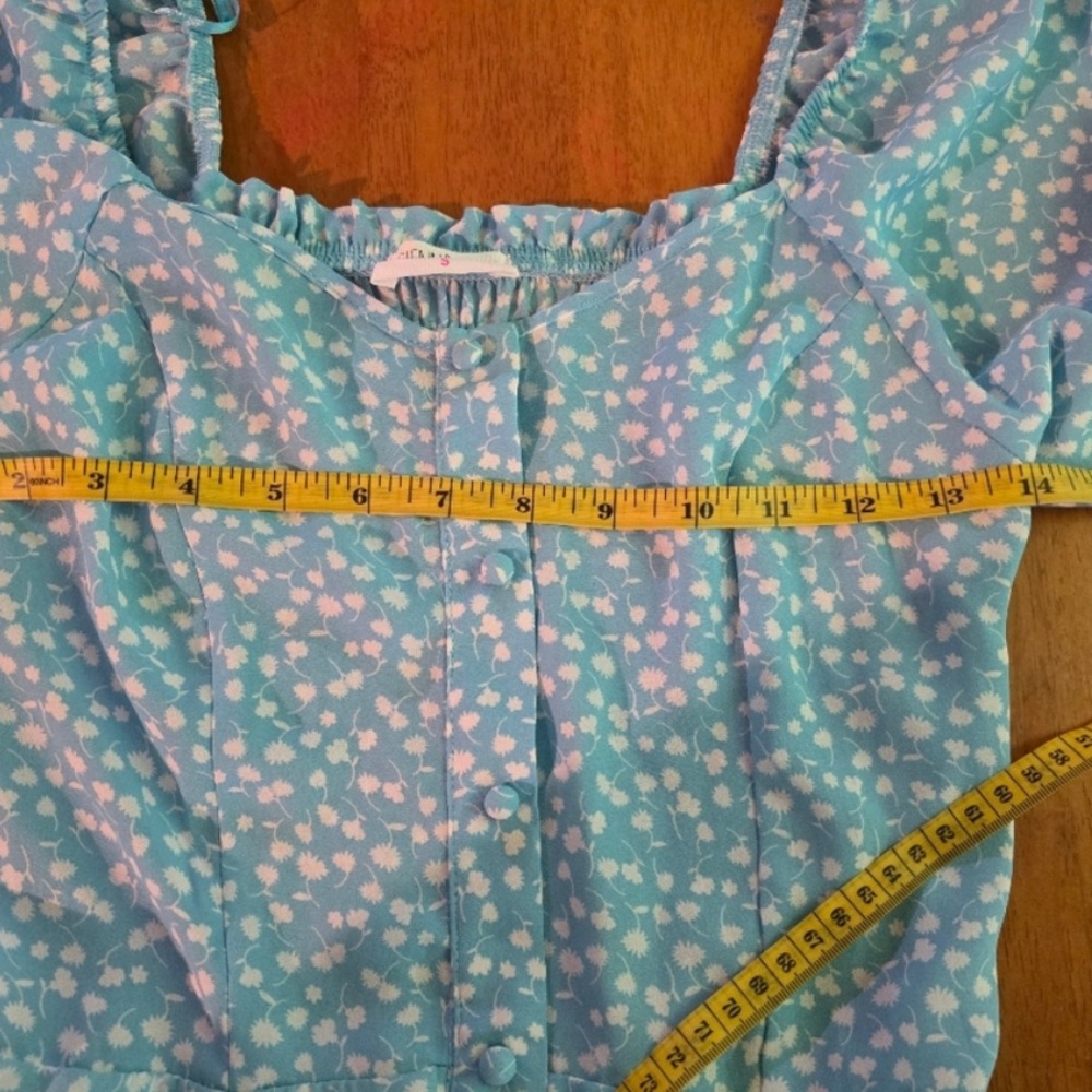 Sienna Sky Light Blue Floral Mini Dress - Picture 9 of 13